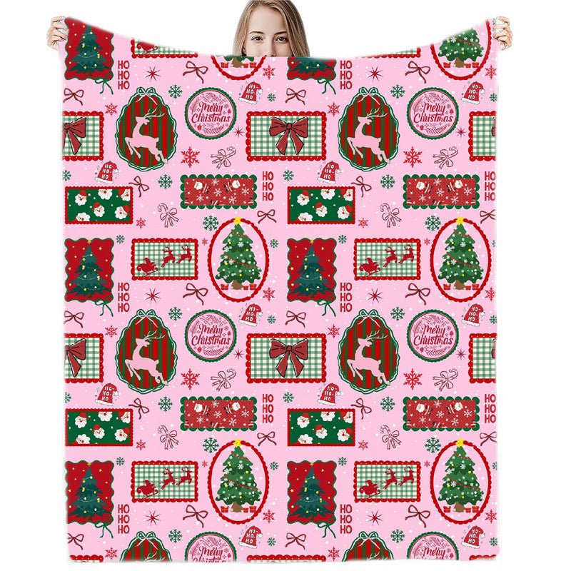 Pink Christmas Blanket *READY TO SHIP*