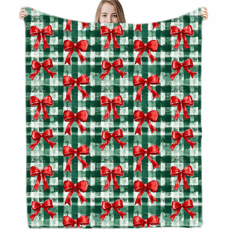 Christmas Bows Blanket *READY TO SHIP*