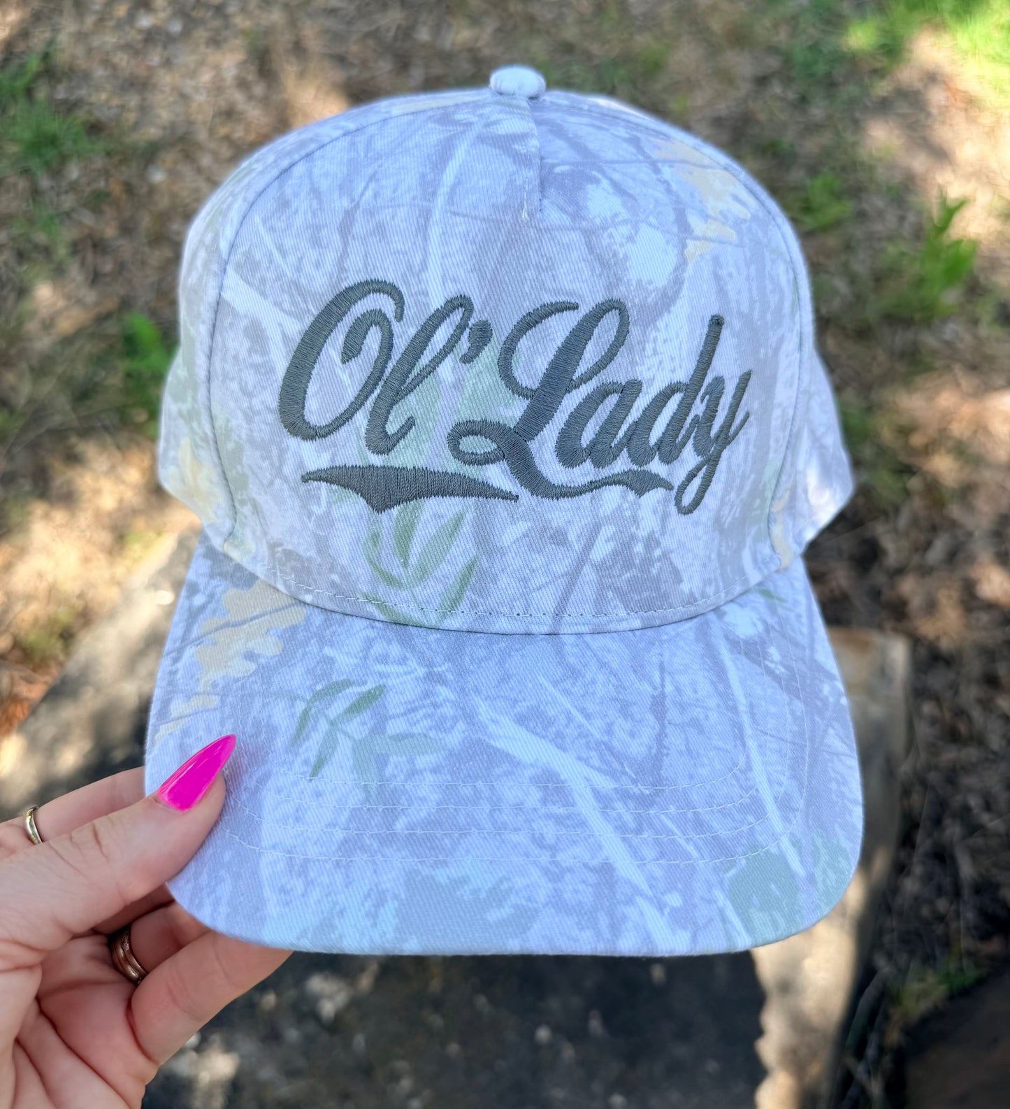 Ol’Lady White Camo Hat