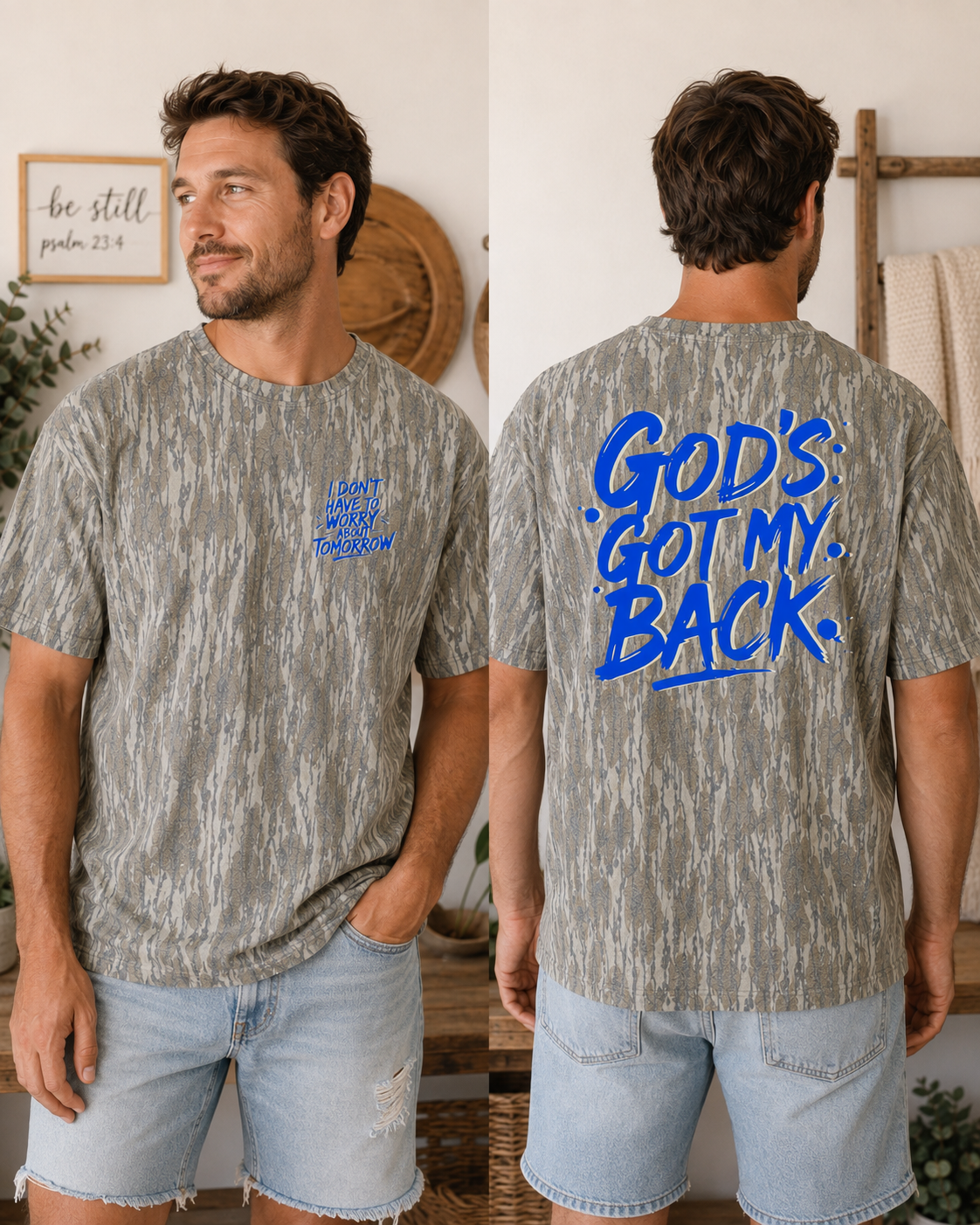 Godโs Got My Back | Authentic Mossy Oak Bottomland Tee