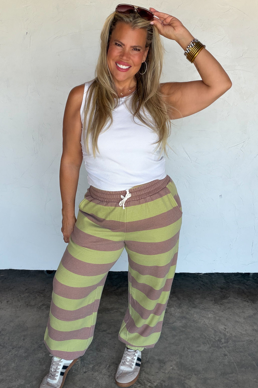 PREORDER- LILA STRIPE JOGGERS
