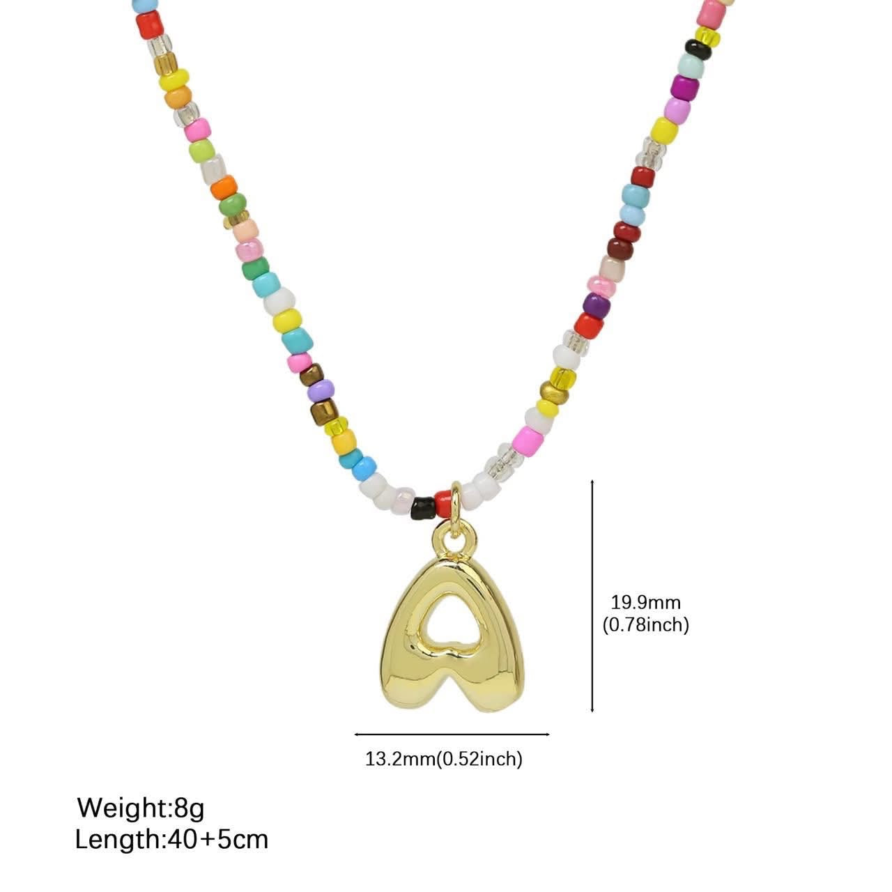 Rainbow Bubble Initial Necklace