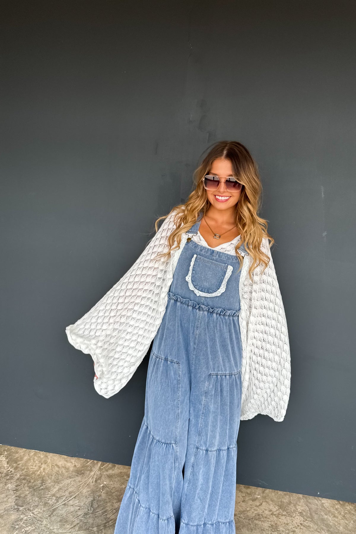 LIMITED PREORDER- BOHO & LACE DENIM OVERALLS
