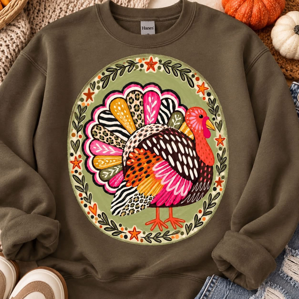 Talk Turkey To Me Colorful Fall Sweatshirt