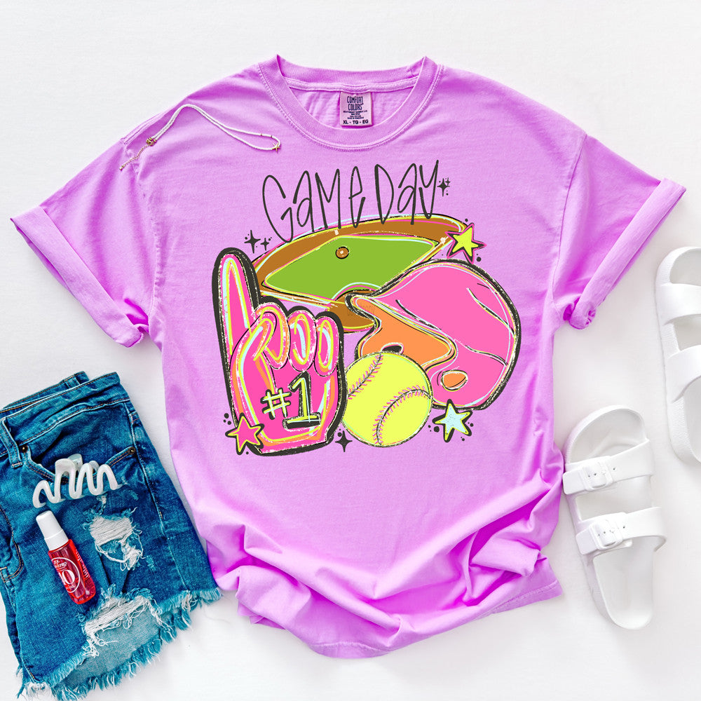 Bright Game Day Softball Tee