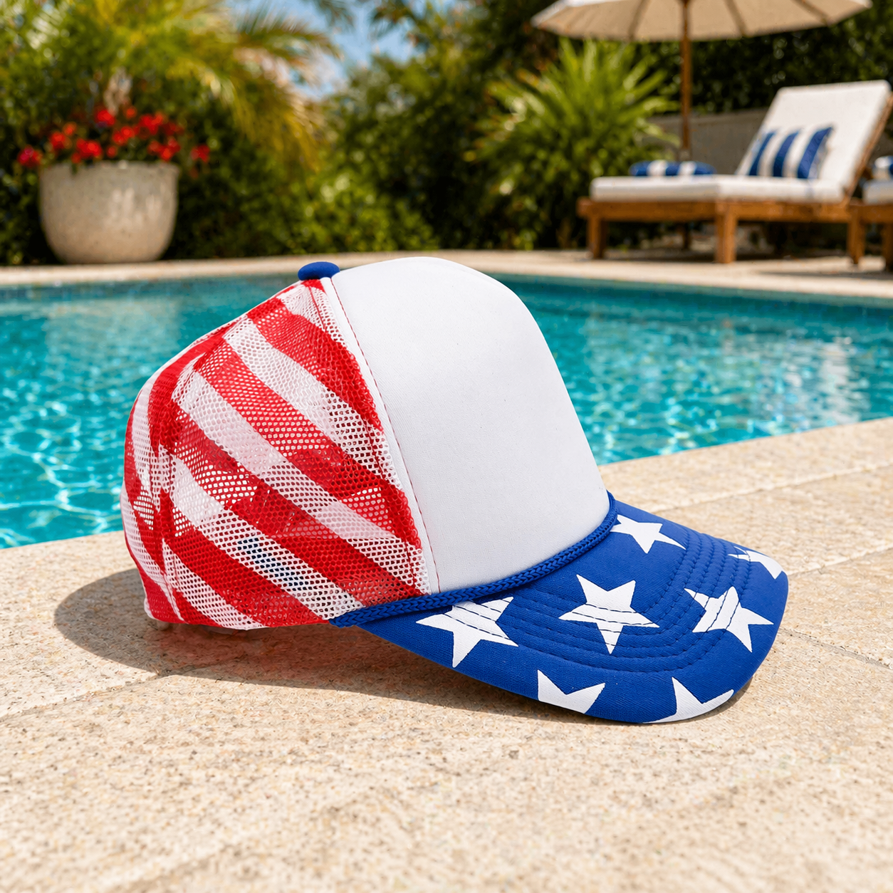 USA Puff Patch Foam Trucker Hat