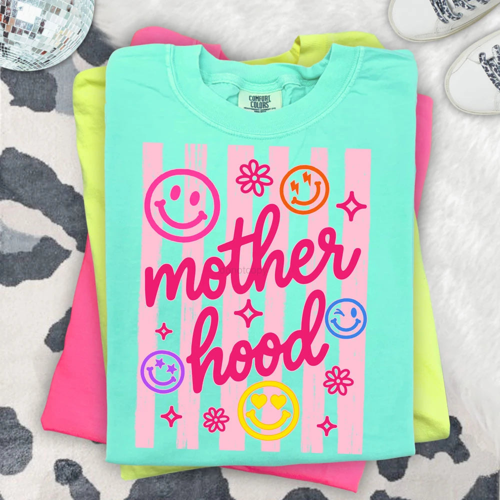 Motherhood Happy Face Retro Tee