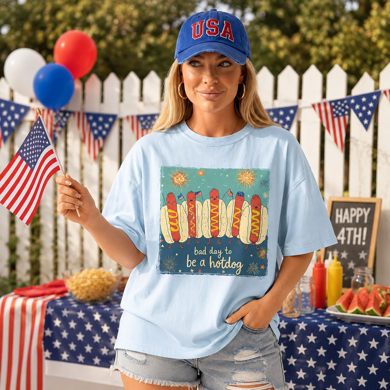 Bad Day To Be A Hot Dog Vintage Tee
