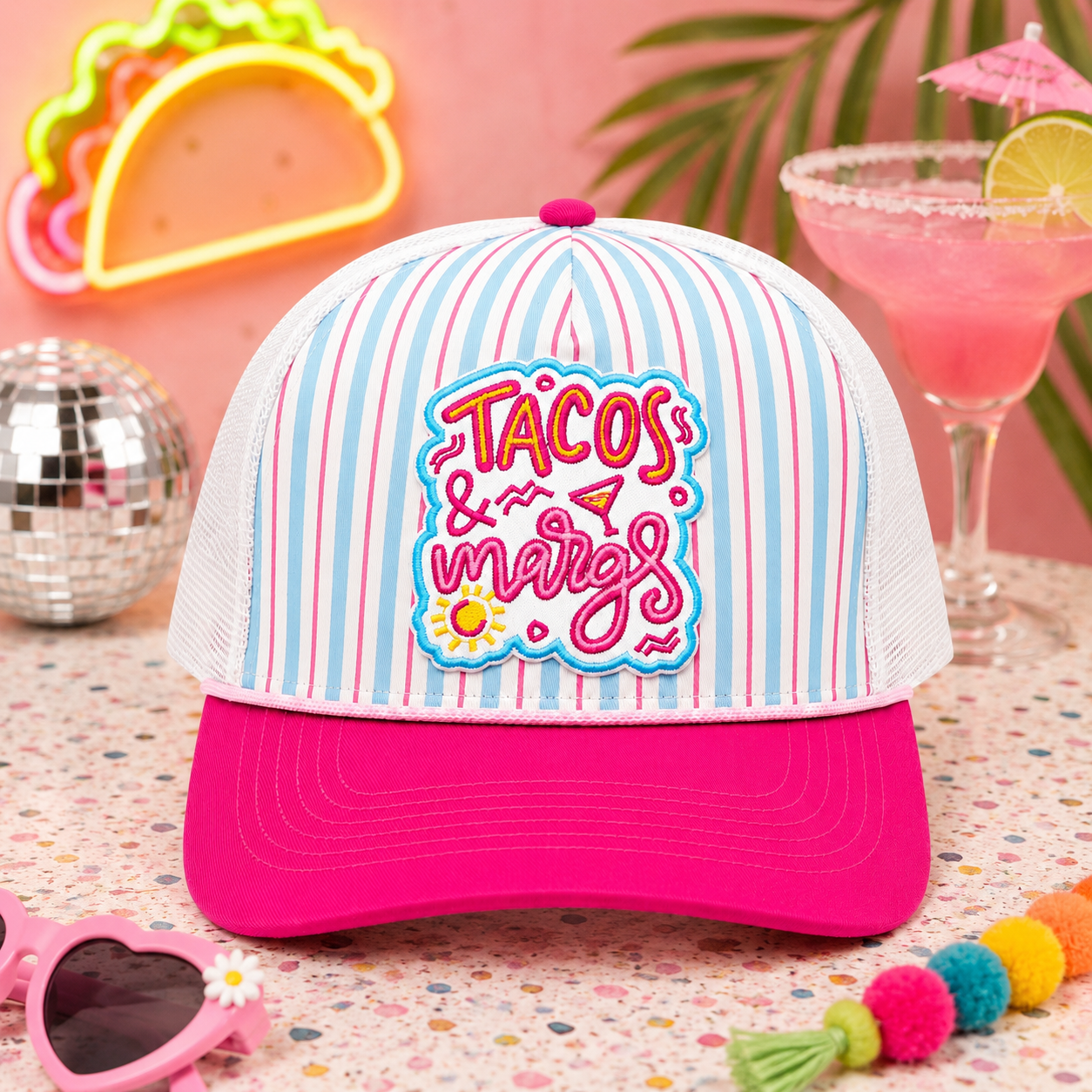 Tacos & Margs Trucker Hat | Embroidered Patch Hat