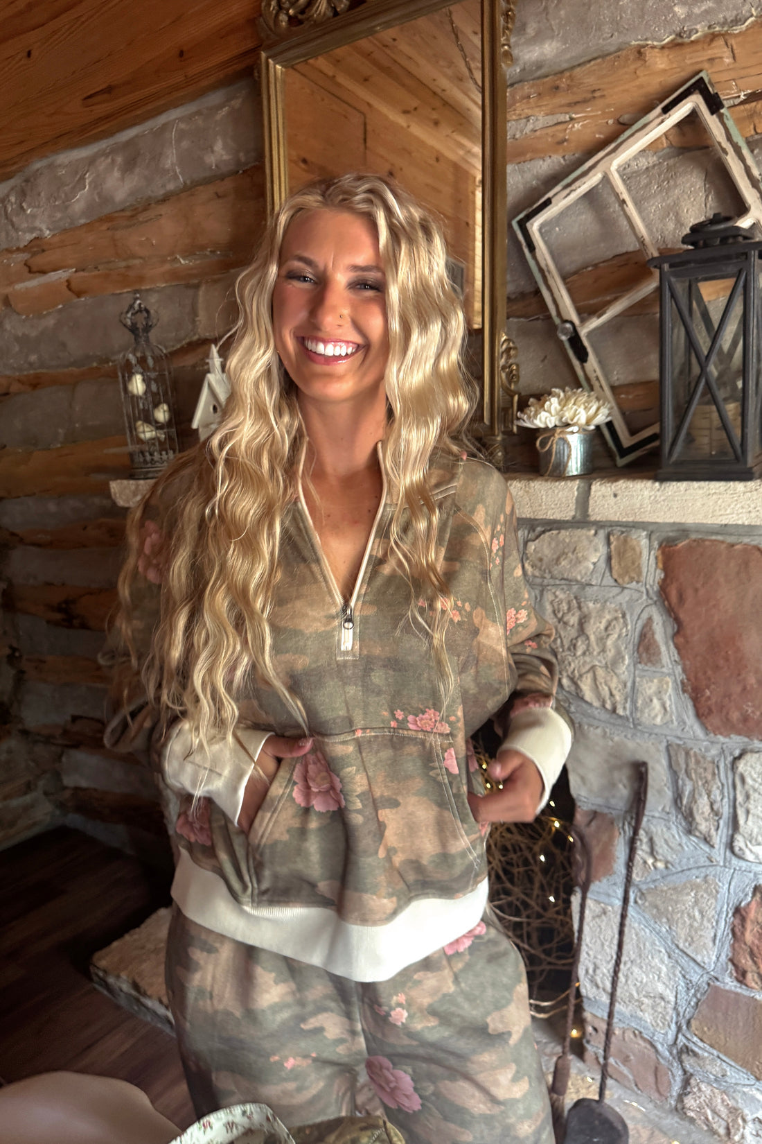 PREORDER - Camo & Butterflies Easy Does It Pullover | Half Zip Sweatshirt