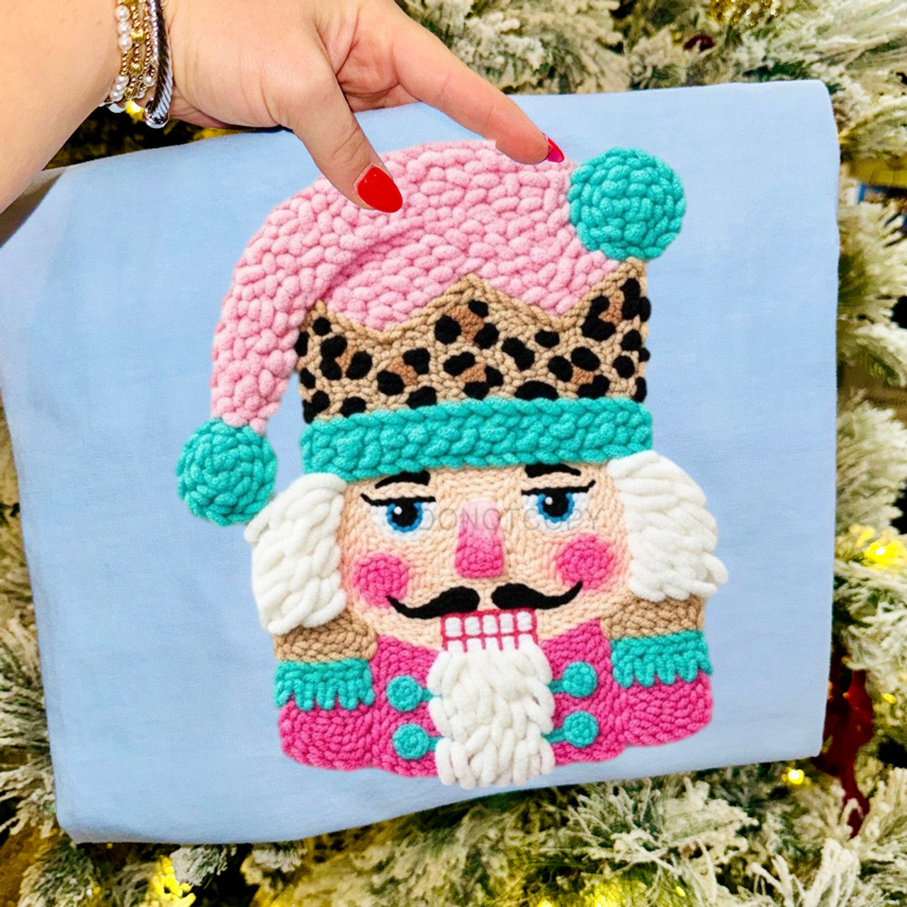 Faux Yarn Leopard Nutcracker Tee