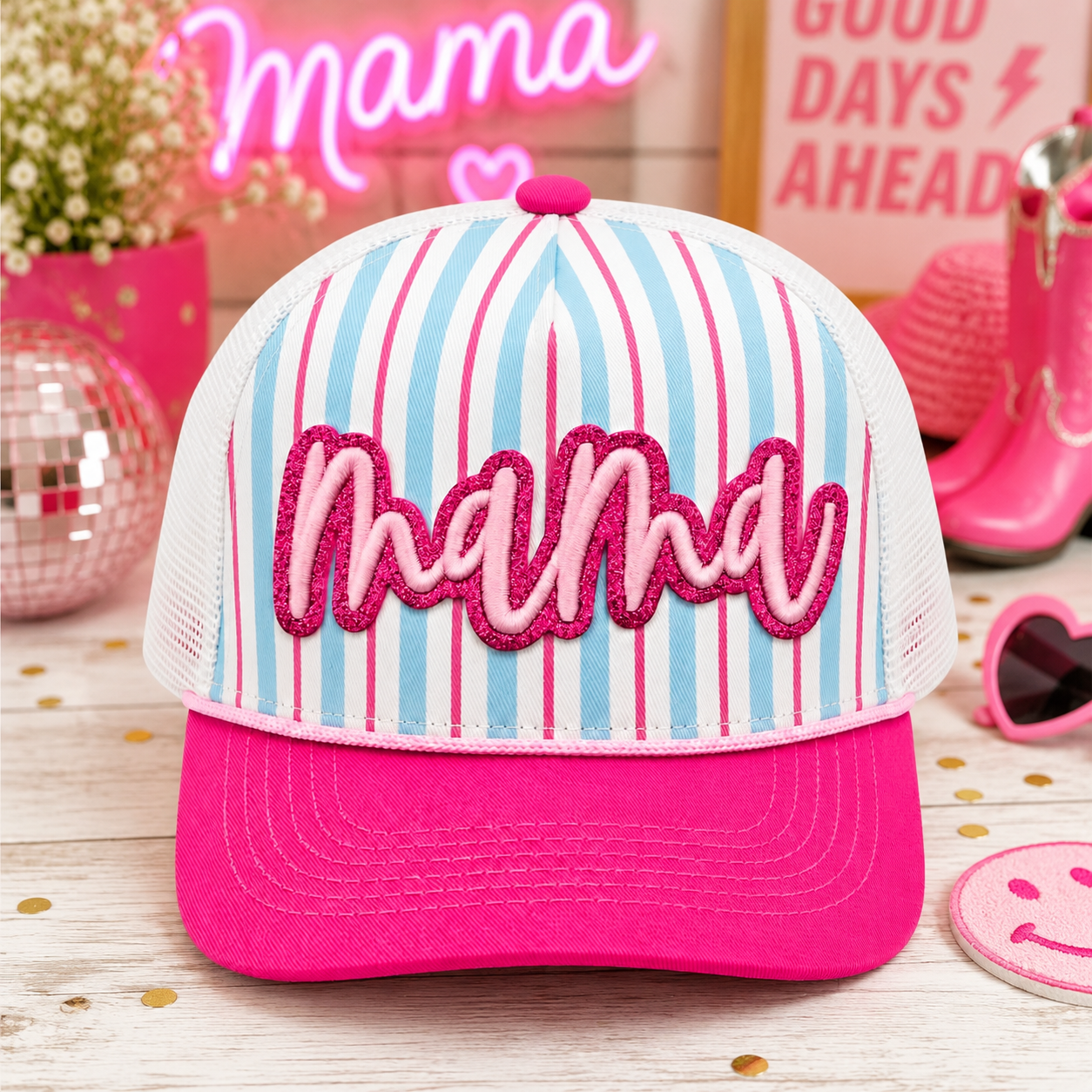 Mama Glitter Puff Patch | Trucker Hat