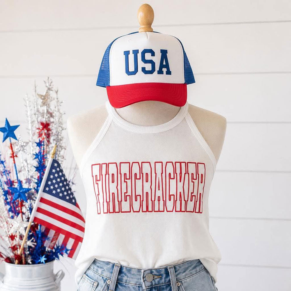 Firecracker Puff Rocker Tank