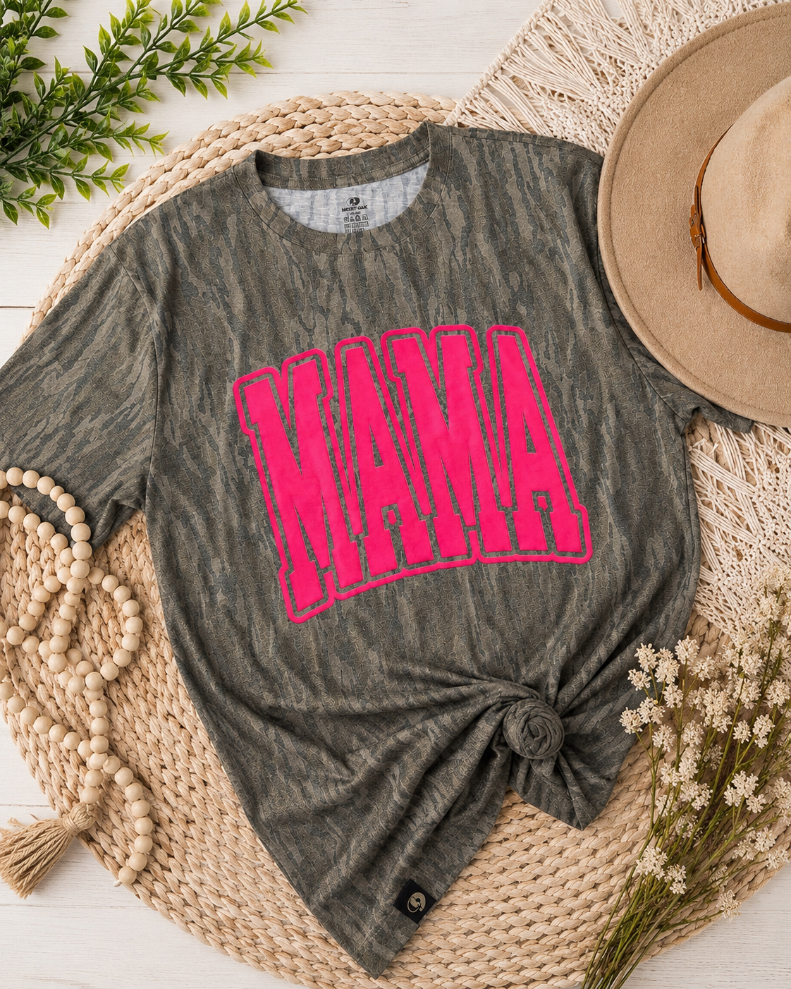 Custom Camo Puff Tee | Personalized Varsity Graphic Shirt