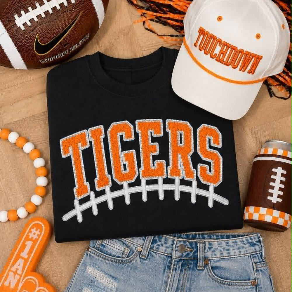 Tigers Football Laces Tee/ Sweatshirt