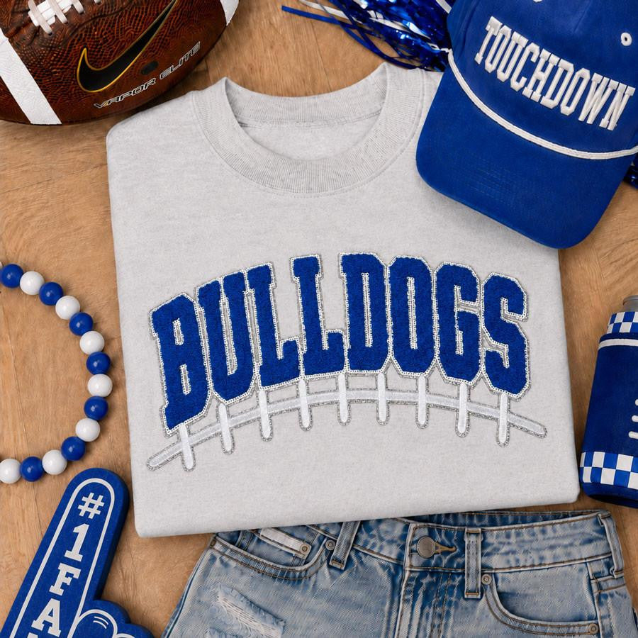 Bulldogs Royal Blue Football Laces Sweatshirt