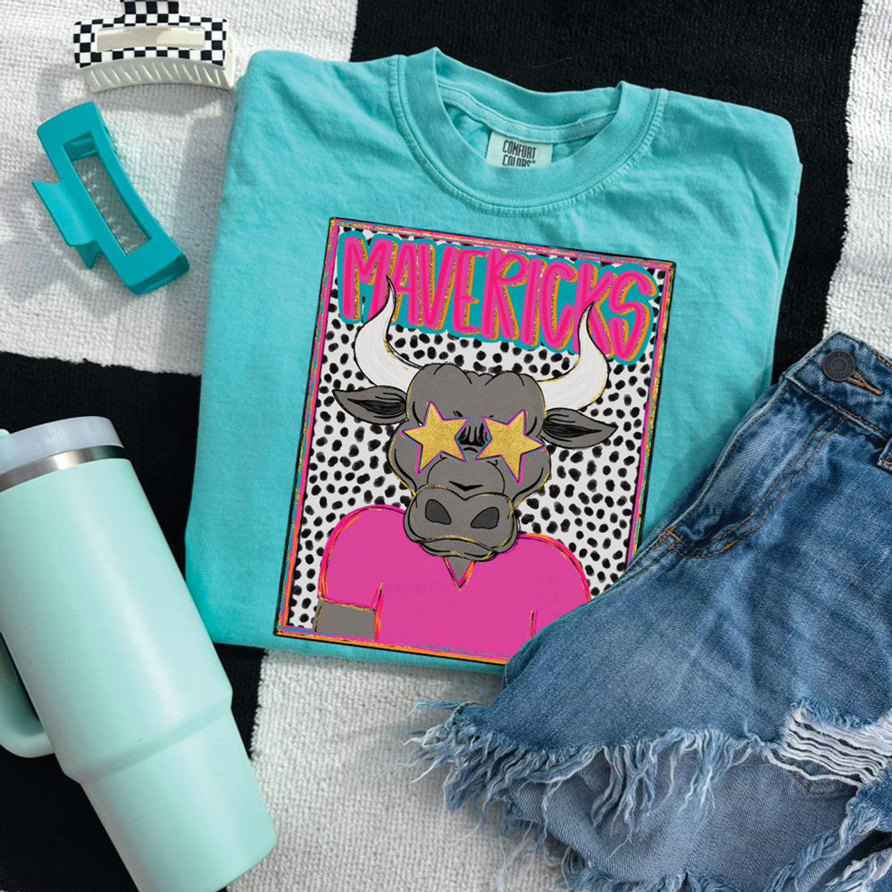 Mavericks Bull Colorful Mascot Tee