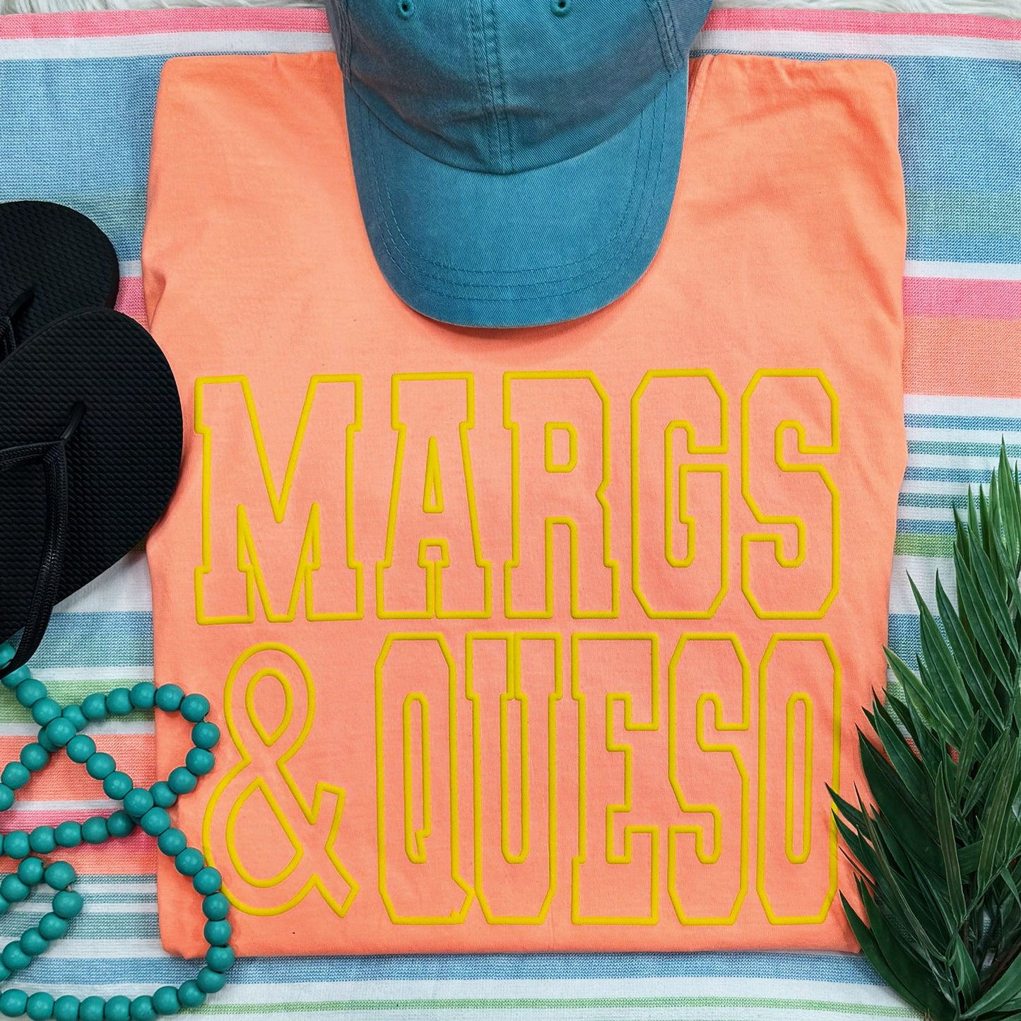 Margs & Queso Puff Tee | Vacation Graphic Shirt