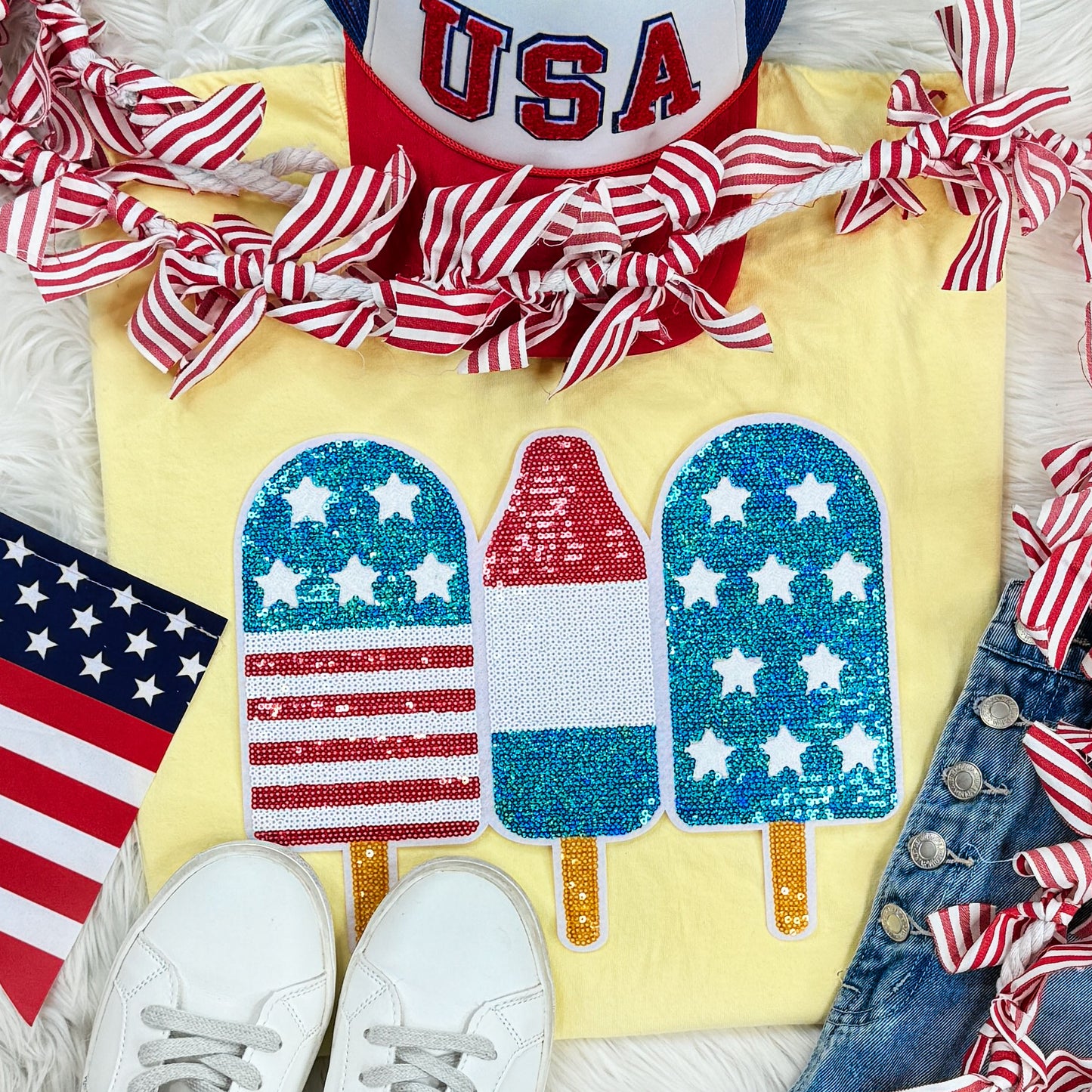 Popsicles Sequin Patch Banana Tee