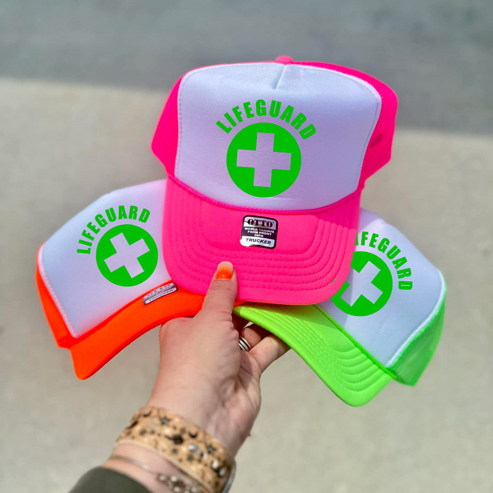 Lifeguard Symbol Neon Foam Trucker Hat