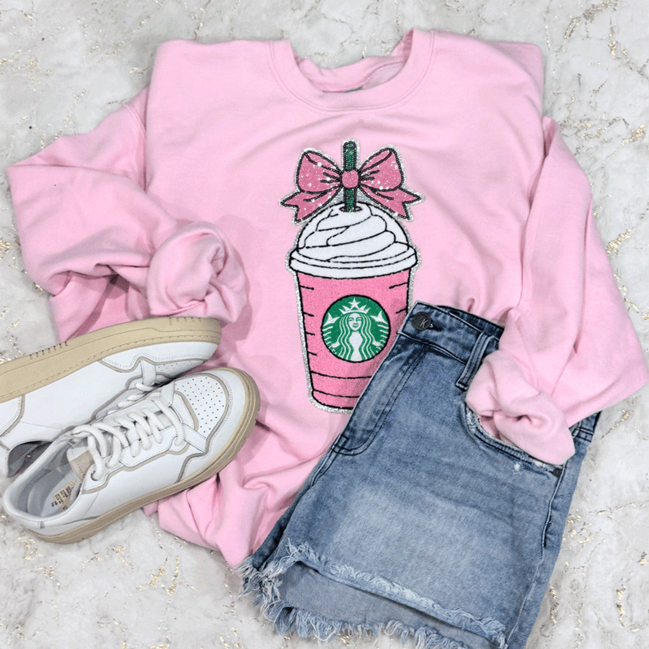 Pink Drink Coquette Sweatshirt/Tee Shirt