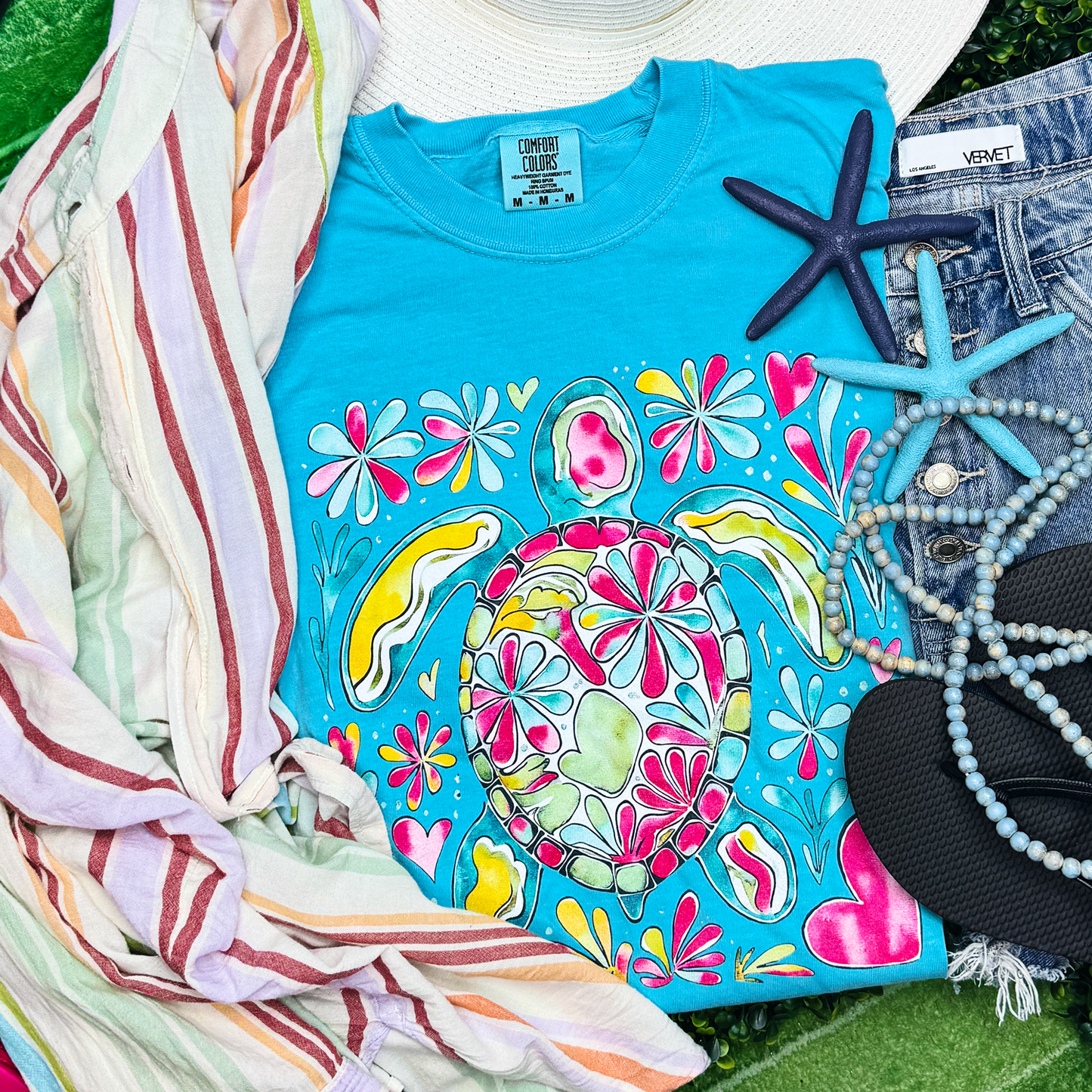 Boho Floral Turtle Tee