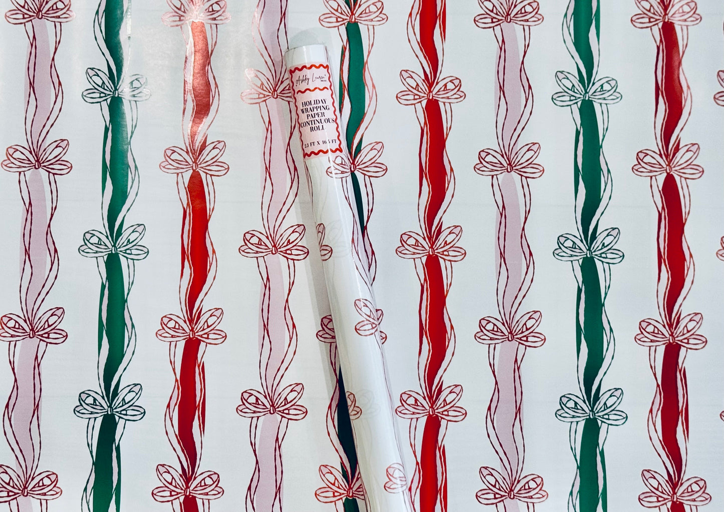 Pink Bows Wrapping Paper Roll