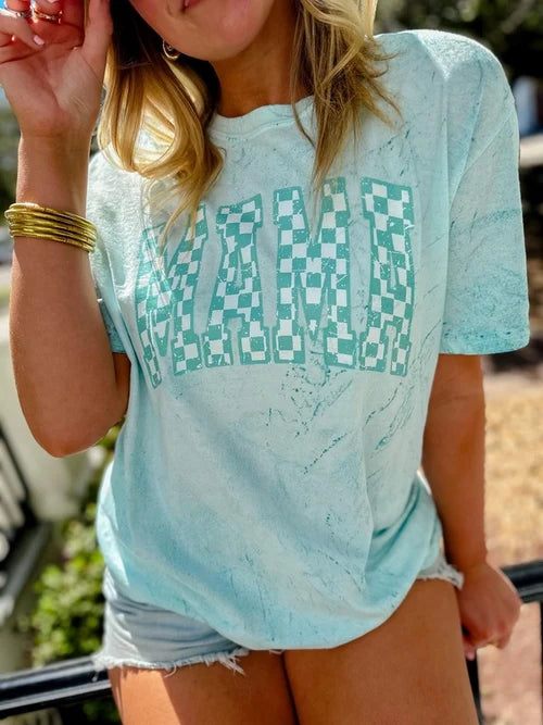 CUSTOM DISTRESSED CHECKERED TEE