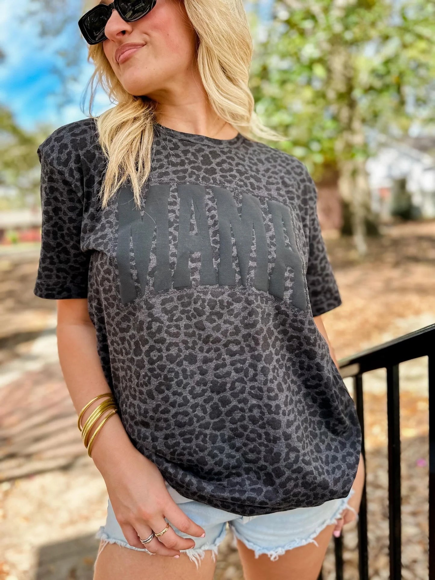 MAMA VARSITY PUFF / GLITTER DOUBLE LEOPARD