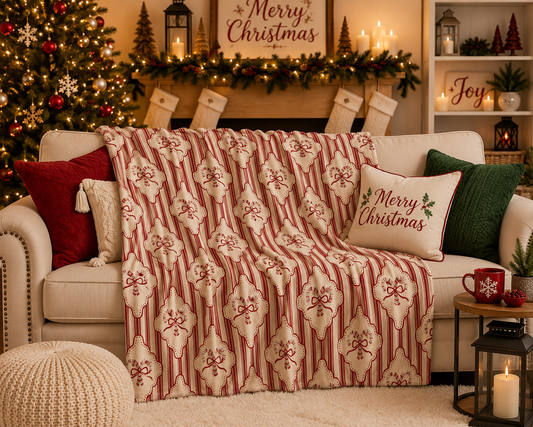 Striped Elegant CandyCane Blanket *READY TO SHIP*
