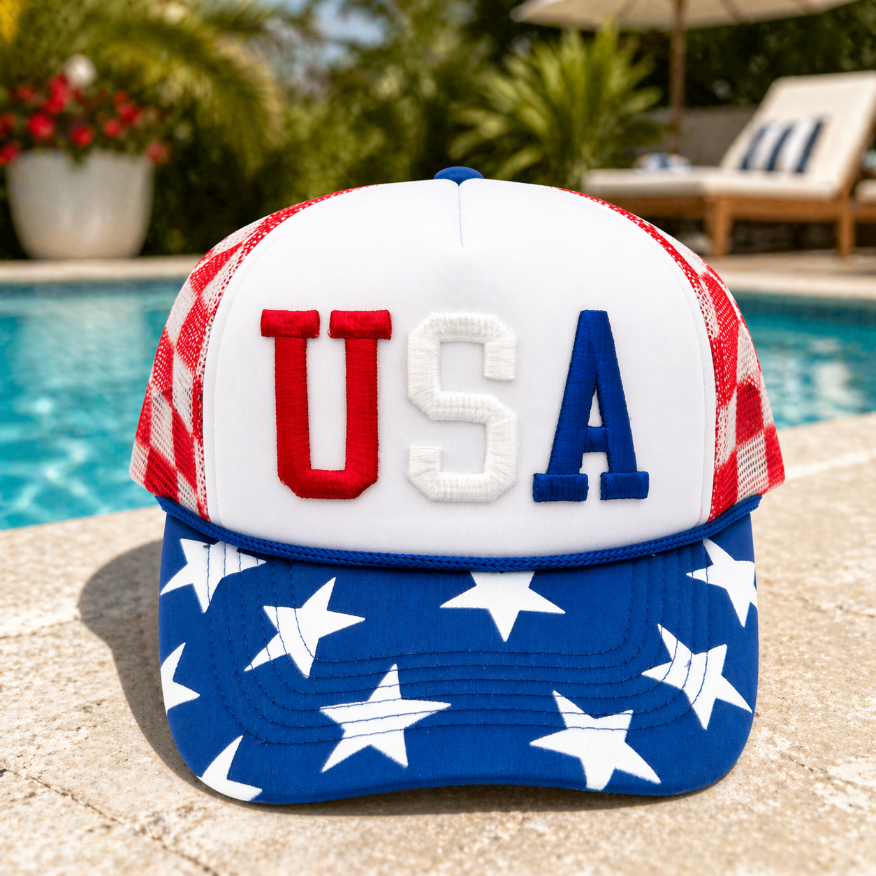 USA Puff Patch Foam Trucker Hat