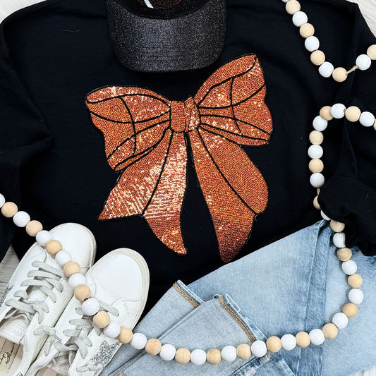 Sequins Basketball Bow Patch Tee