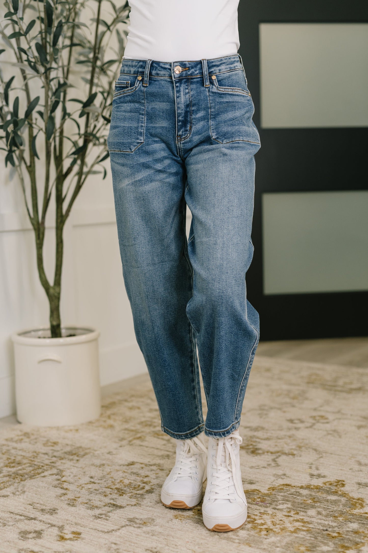Bella High Waist Soft Barrel Stitch Thru Pocket