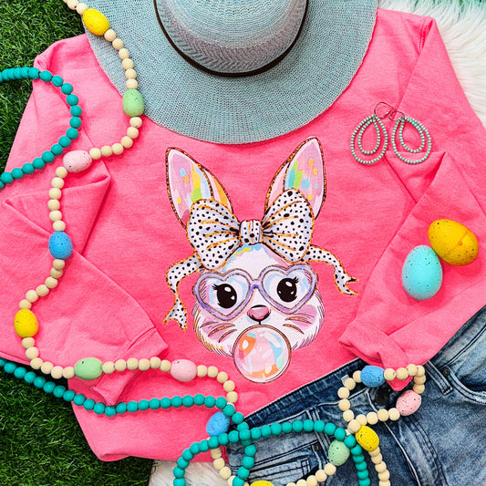 Brushstroke Coquette Bunny Sweatshirt