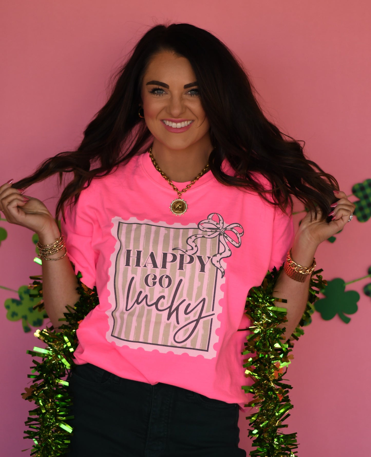Happy Go Lucky Stamp Tee