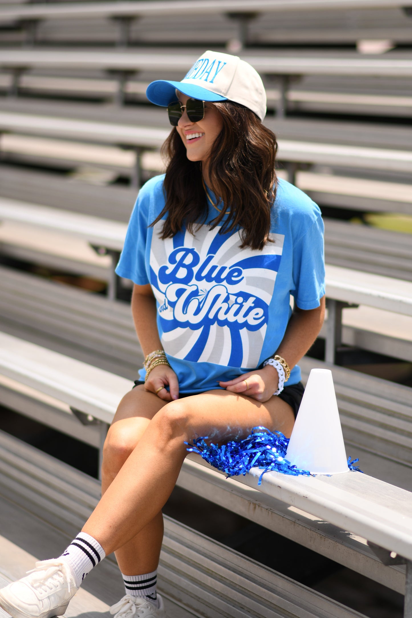 Blue and White Retro Tee