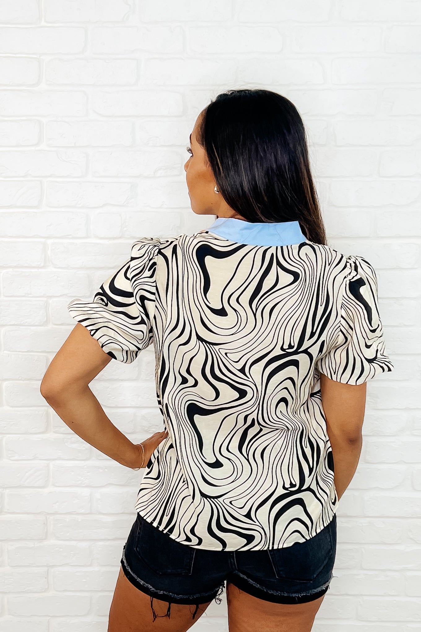 Don't Want to Wait Zebra Print Top