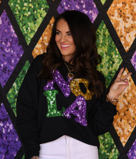 NOLA Faux Sequins Sweatshirt