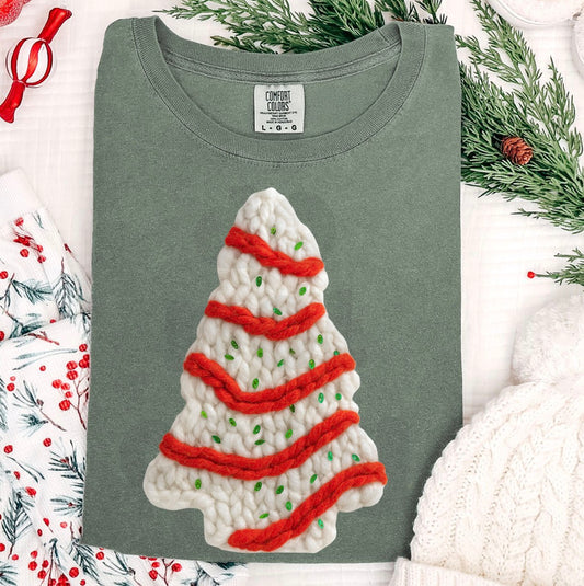 Faux Yarn Christmas Snack Cake Graphic Tee