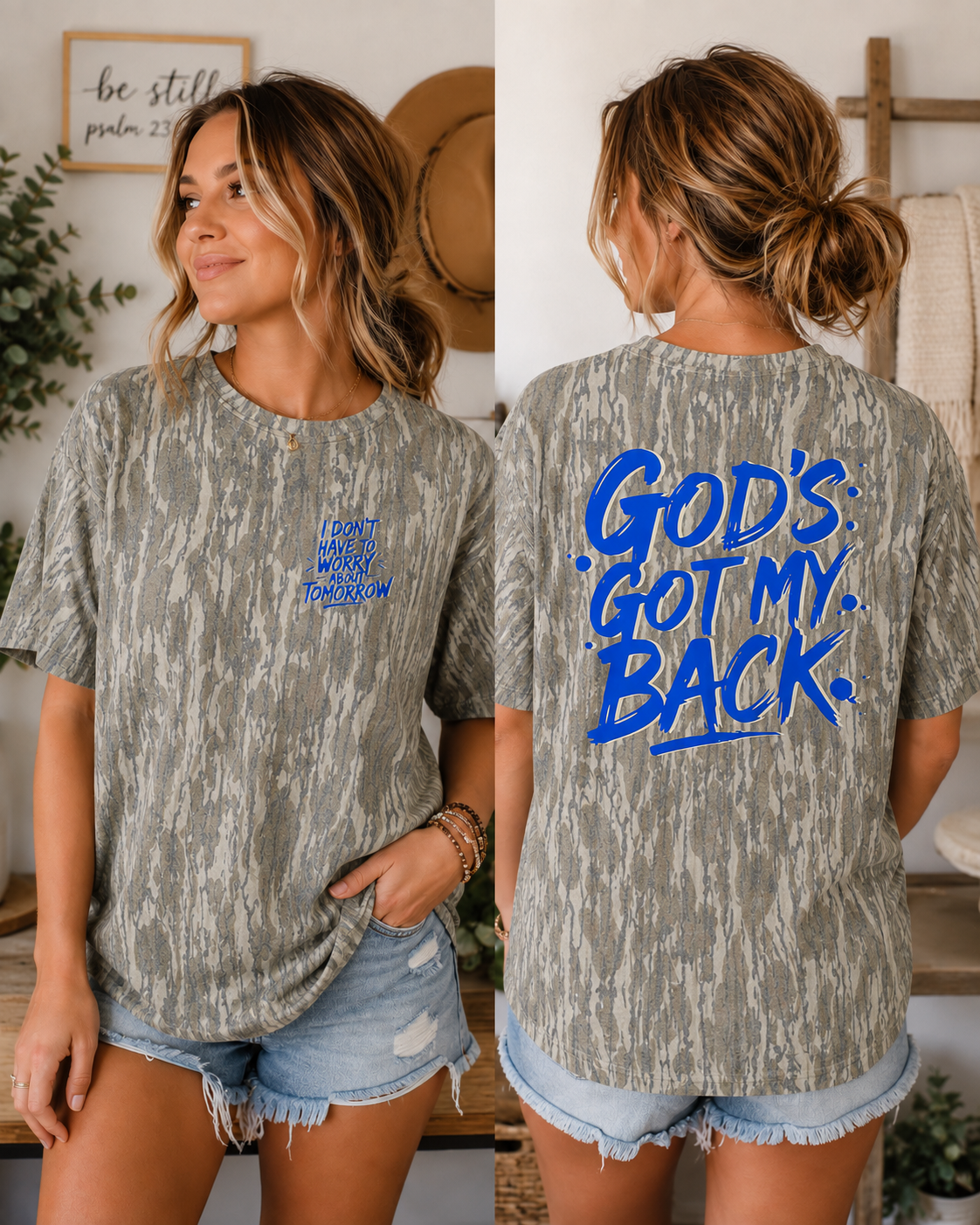 God’s Got My Back | Authentic Mossy Oak Bottomland Tee