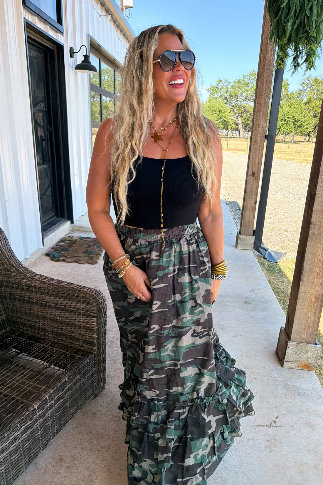 PREORDER- HIDDEN GEM CAMO MAXI SKIRT