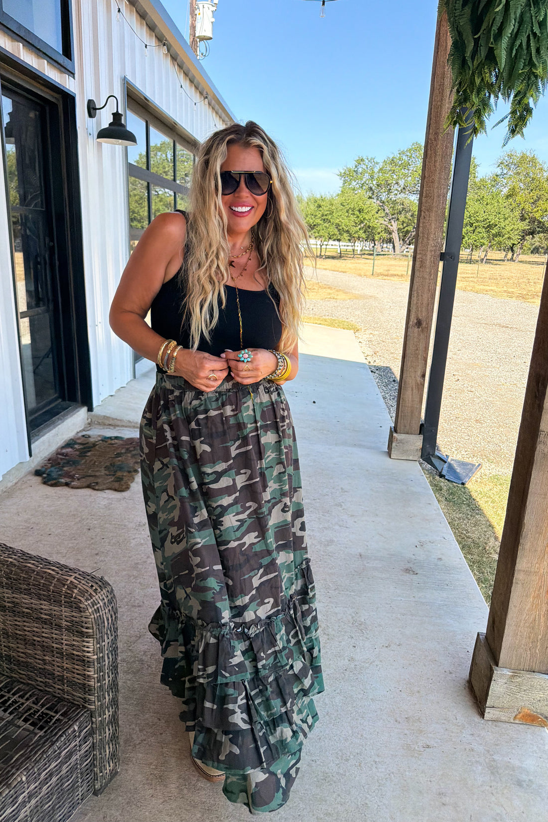 PREORDER- HIDDEN GEM CAMO MAXI SKIRT