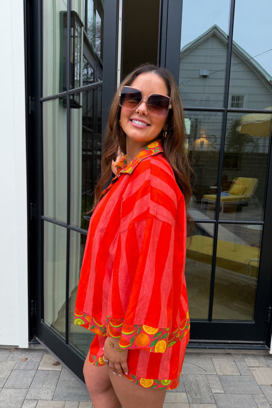 PREORDER- FRUIT SALAD BUTTON DOWN TOP