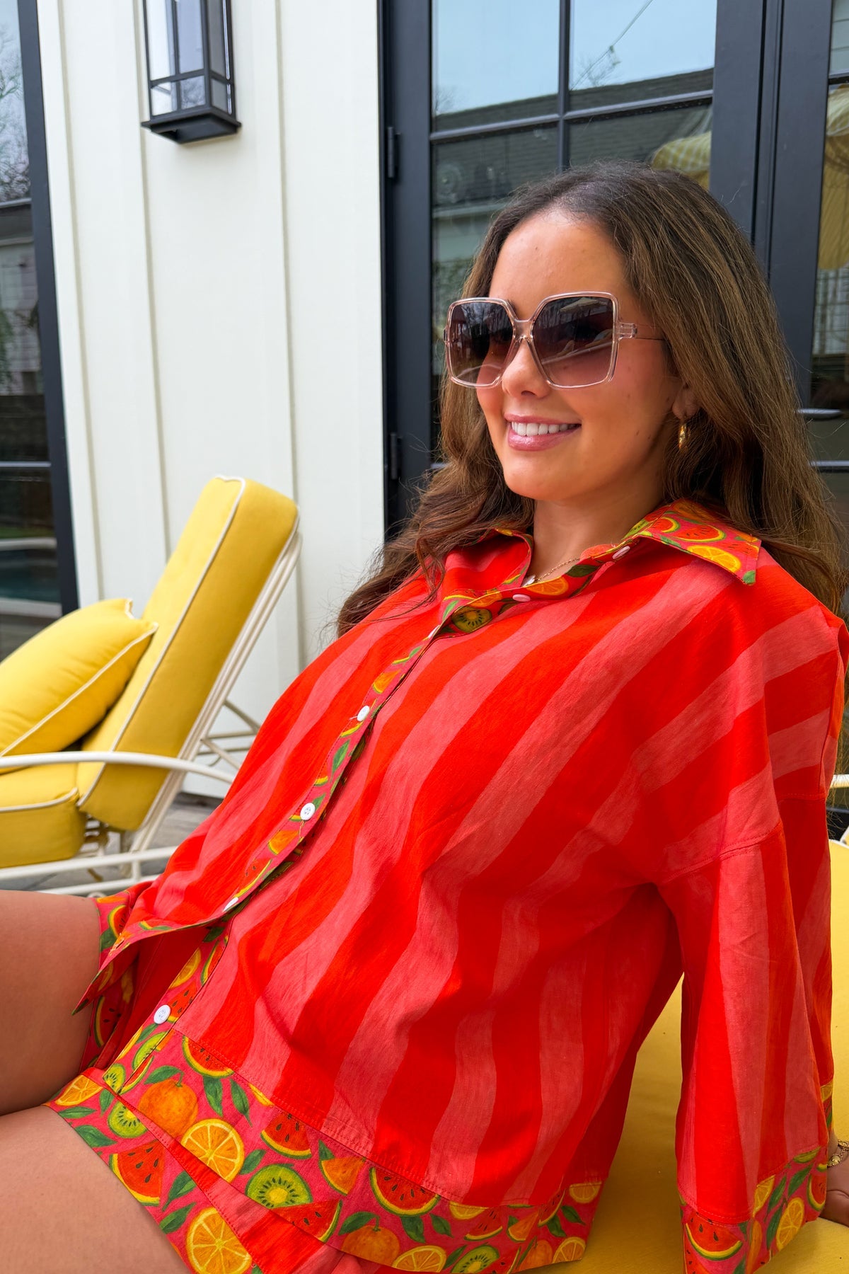 PREORDER- FRUIT SALAD BUTTON DOWN TOP