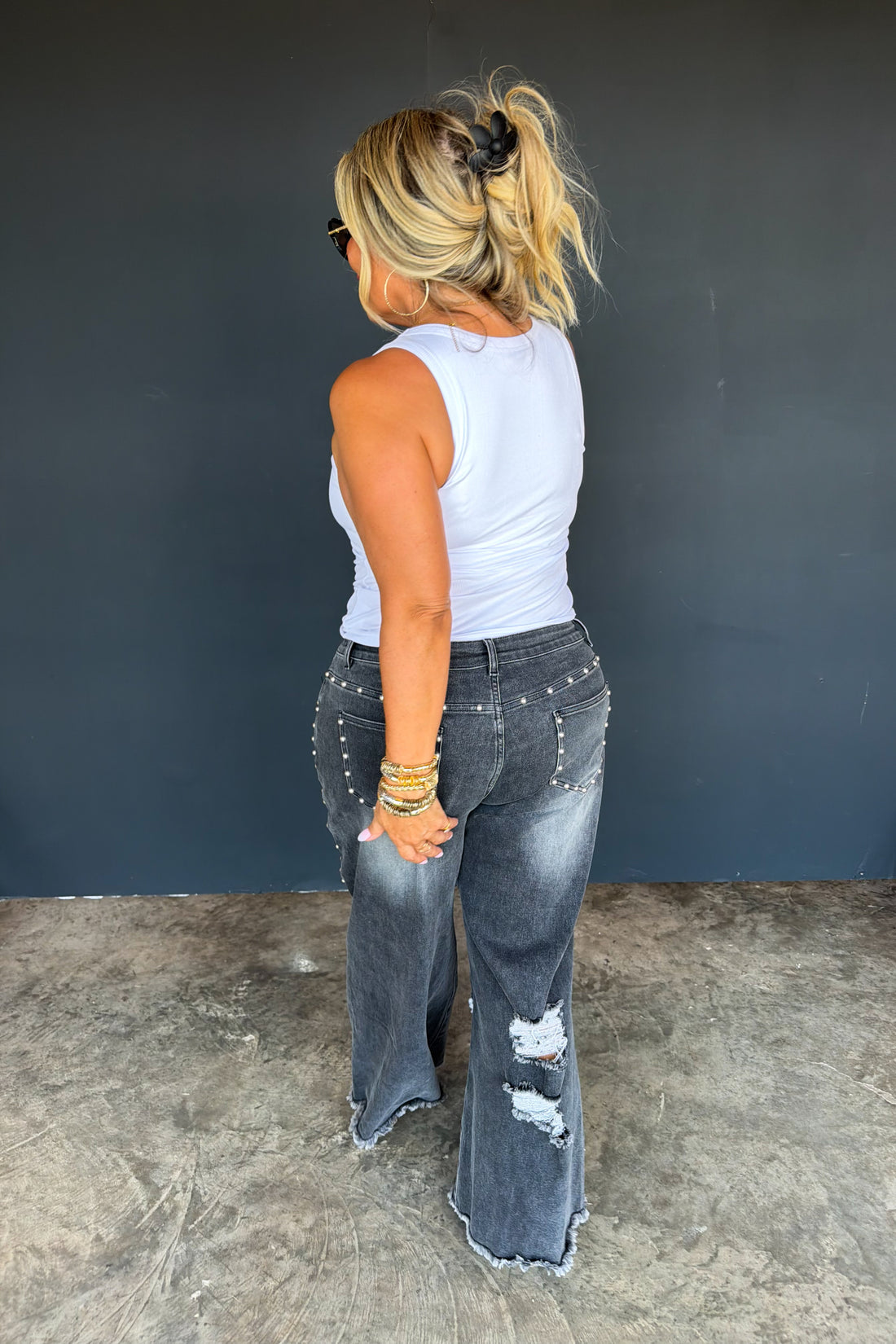 PREORDER- OFF THE GRID STUDDED JEANS