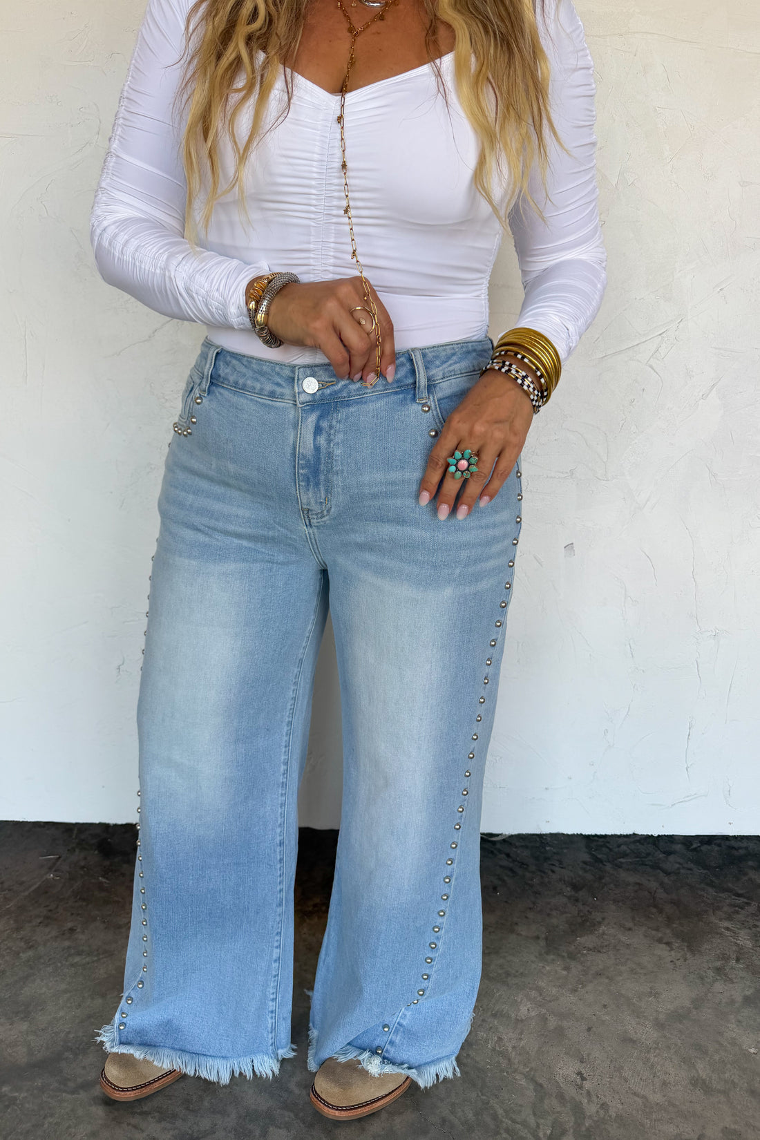 PREORDER- OFF THE GRID STUDDED JEANS