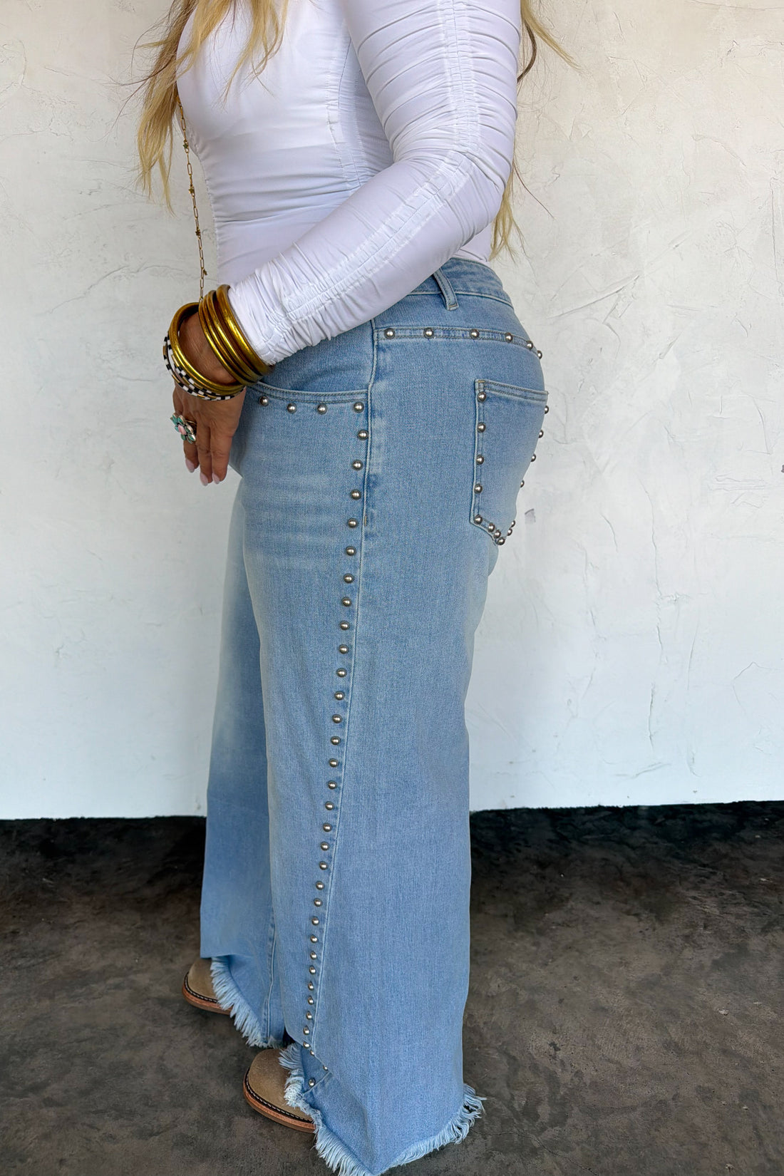 PREORDER- OFF THE GRID STUDDED JEANS