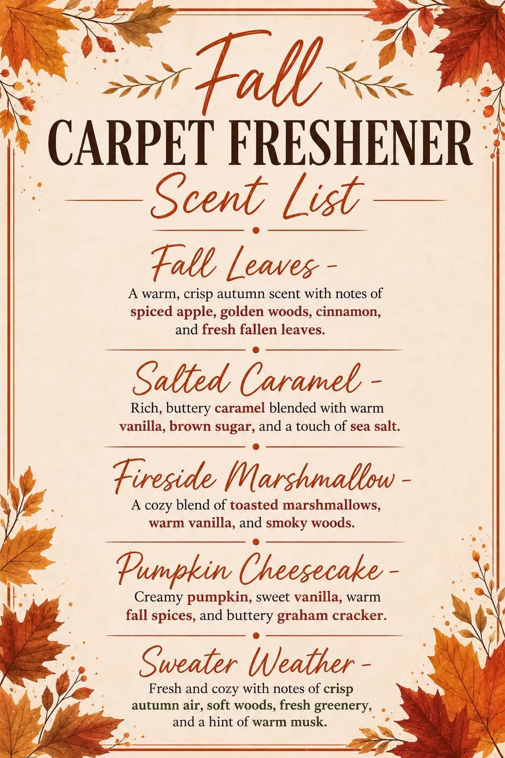 Pumpkin Cheesecake Carpet Freshener