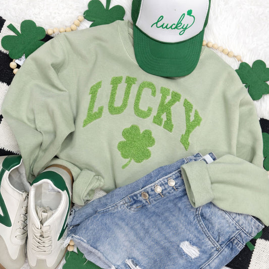 Lucky Shamrock Fluffy Crewneck