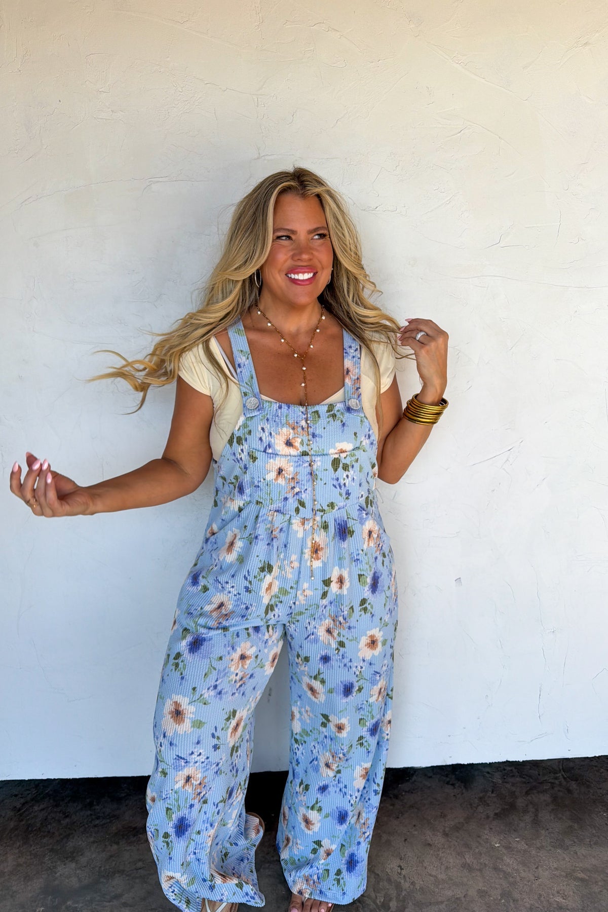 PREORDER- SPRING FLORAL KARLI BOHO OVERALLS